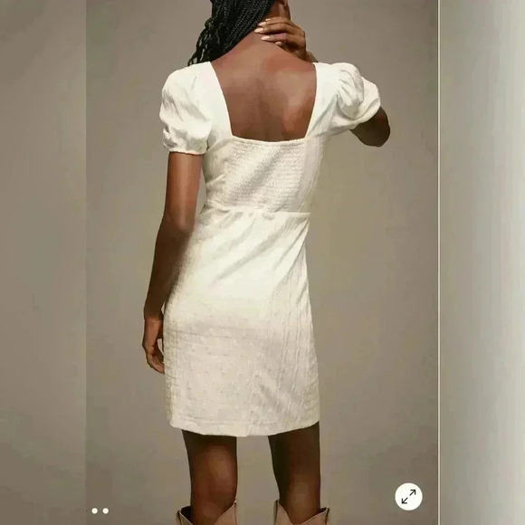 ANTHROPOLOGY  MAEVE PUFF-SLEEVE SQUARE-NECK MINI DRESS size L - Picture 3 of 4